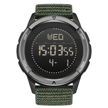 NORTH EDGE ALPS Outdoor Waterproof Men Carbon Fiber Digital Nylon Strap Smart Sports Watch(Army Green) - Sport Watches by NORTH EDGE | Online Shopping South Africa | PMC Jewellery