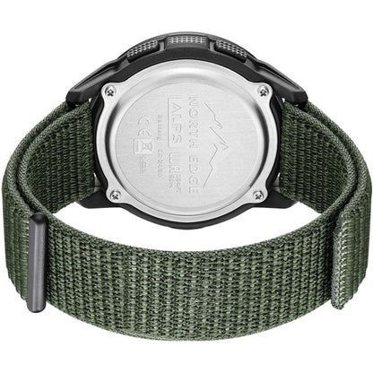 NORTH EDGE ALPS Outdoor Waterproof Men Carbon Fiber Digital Nylon Strap Smart Sports Watch(Army Green) - Sport Watches by NORTH EDGE | Online Shopping South Africa | PMC Jewellery