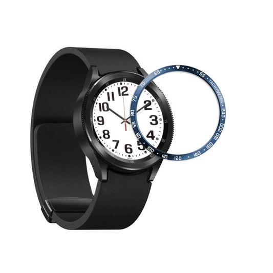 For Samsung Galaxy Watch6 Classic 47mm E Style Smart Watch Steel Ring Protective Frame(Blue) - Watch Cases by PMC Jewellery | Online Shopping South Africa | PMC Jewellery