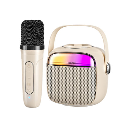 WK D43 Mini Karaoke Bluetooth Speaker(Beige) - Microphone by WK | Online Shopping South Africa | PMC Jewellery