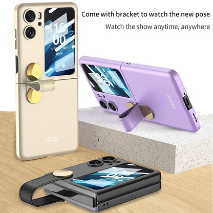 For OPPO Find N2 Flip GKK Integrated Ultrathin with Rotating Cortical Belt Phone Case(Purple) - Find N2 Flip Cases by GKK | Online Shopping South Africa | PMC Jewellery