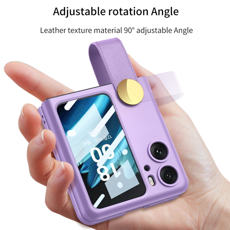 For OPPO Find N2 Flip GKK Integrated Ultrathin with Rotating Cortical Belt Phone Case(Purple) - Find N2 Flip Cases by GKK | Online Shopping South Africa | PMC Jewellery