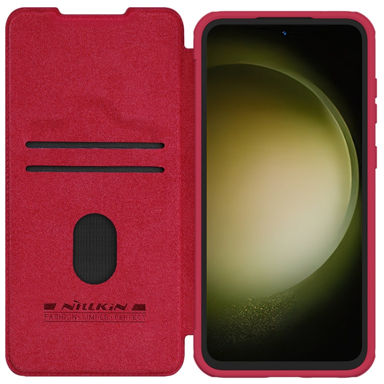 For Samsung Galaxy S23 FE 5G NILLKIN QIN Series Pro Sliding Camera Cover Design Leather Phone Case(Red) - Galaxy S23 FE 5G Cases by NILLKIN | Online Shopping South Africa | PMC Jewellery