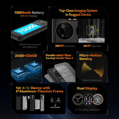 [HK Warehouse] IIIF150 B2 Ultra, IP68/69K / MIL-STD-810H, Side Fingerprint, Night Vision, 6.78 inch Android 13 MTK Helio G99 MT6789 Octa Core, Network: 4G, NFC, OTG 12GB+256GB(Black) - Other by IIIF150 | Online Shopping South Africa | PMC Jewellery