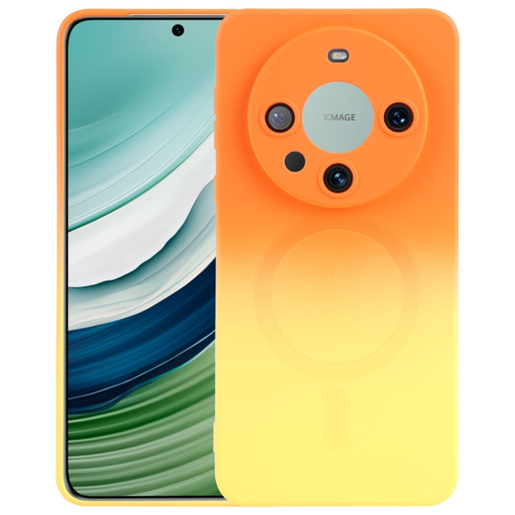 For Huawei Mate 60 Liquid TPU Silicone Gradient MagSafe Phone Case(Orange Yellow) - free shipping - PMC TechLife - Order now!
