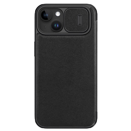 For iPhone 15 Plus NILLKIN QIN Series Pro Plain Leather Phone Case(Black) - iPhone 15 Plus Cases by NILLKIN | Online Shopping South Africa | PMC Jewellery