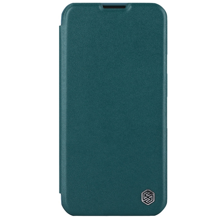 For iPhone 15 NILLKIN QIN Series Pro Plain Leather Phone Case(Green) - iPhone 15 Cases by NILLKIN | Online Shopping South Africa | PMC Jewellery