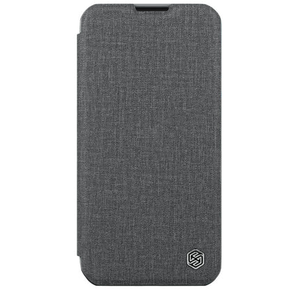 For iPhone 15 Pro NILLKIN QIN Series Pro Fabric Textured Leather Phone Case(Grey) - iPhone 15 Pro Cases by NILLKIN | Online Shopping South Africa | PMC Jewellery
