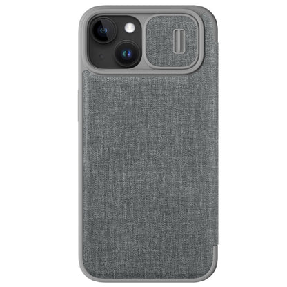 For iPhone 15 NILLKIN QIN Series Pro Fabric Textured Leather Phone Case(Grey) - iPhone 15 Cases by NILLKIN | Online Shopping South Africa | PMC Jewellery