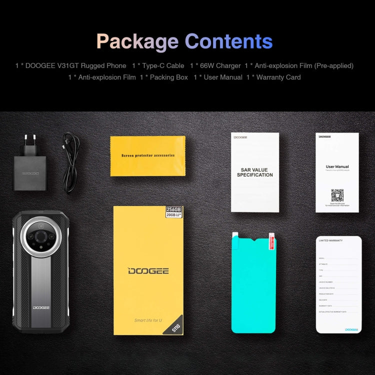 [HK Warehouse] DOOGEE V31GT, 12GB+256GB,  Thermal Imaging Camera, Side Fingerprint, 10800mAh Battery, 6.58 inch Android 13 Dimensity 1080 Octa Core, Network: 5G, OTG, NFC, Support Google Pay(Gold) - DOOGEE by DOOGEE | Online Shopping South Africa | PMC Jewellery