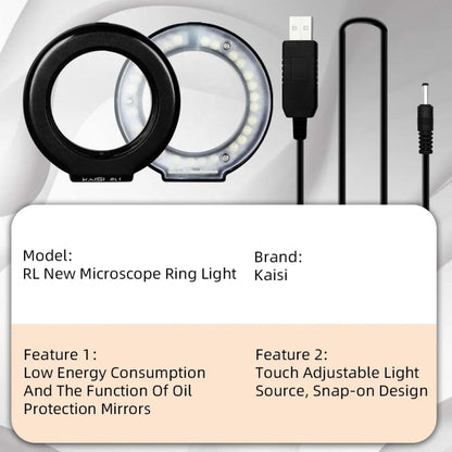 Kaisi RL1 28 Lamp Beads USB Interface Adjustable Brightness Microscope LED Ring Light - Microscope Magnifier Series by Kaisi | Online Shopping South Africa | PMC Jewellery