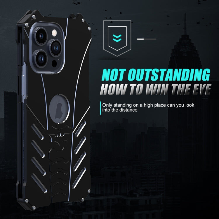 For iPhone 15 R-JUST Batman Hollow Metal Phone Protective Case(Black) - iPhone 15 Cases by R-JUST | Online Shopping South Africa | PMC TechLife | Buy Now Pay Later Mobicred