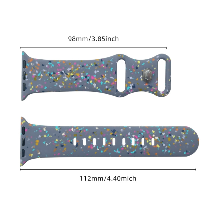 For Apple Watch Serie 8 45mm  Floral Silicone Watch Band(Grey) - Watch Bands by PMC TechLife | Online Shopping South Africa | PMC TechLife