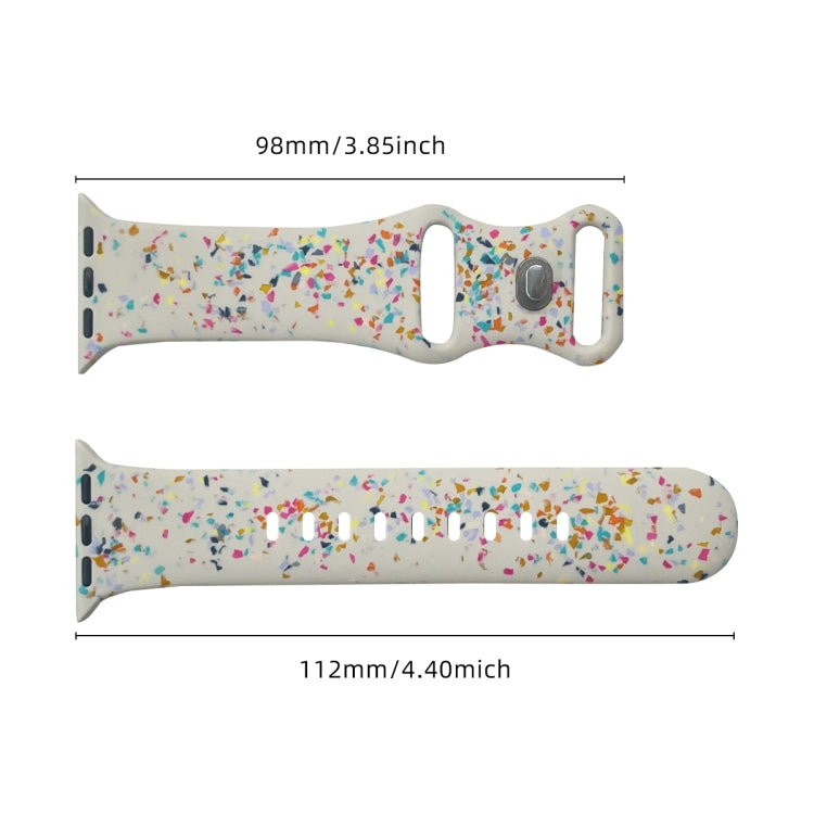 For Apple Watch 38mm Floral Silicone Watch Band(Starlight) - Watch Bands by PMC TechLife | Online Shopping South Africa | PMC TechLife