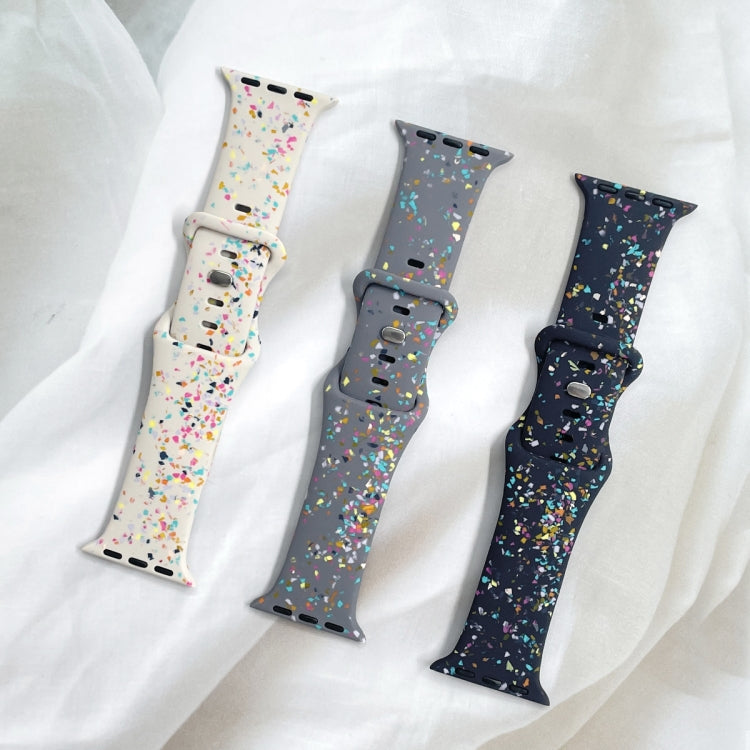 For Apple Watch Serie 3 38mm Floral Silicone Watch Band(Grey) - Watch Bands by PMC TechLife | Online Shopping South Africa | PMC TechLife