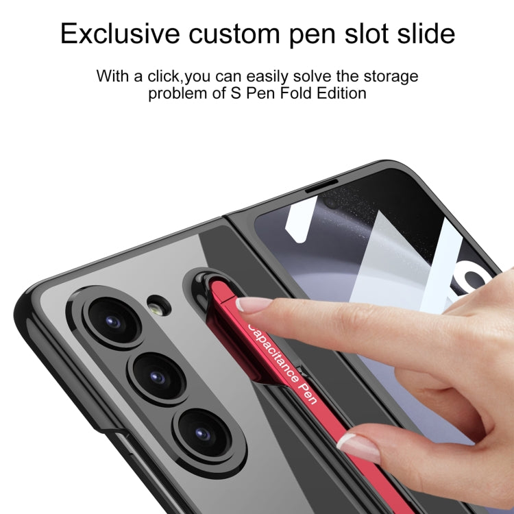 For Samsung Galaxy Z Fold5 5G GKK Integrated PC Phone Case with Pen Slot, No Include Pen(Black+Red) - Galaxy Z Fold5 Cases by GKK | Online Shopping South Africa | PMC Jewellery | Buy Now Pay Later Mobicred