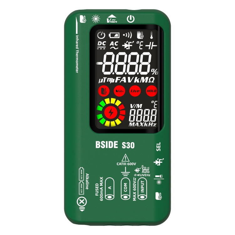 BSIDE S30 Smart Color Screen Infrared Temperature Measurement Multimeter(Green) - Digital Multimeter by BSIDE | Online Shopping South Africa | PMC Jewellery | Buy Now Pay Later Mobicred