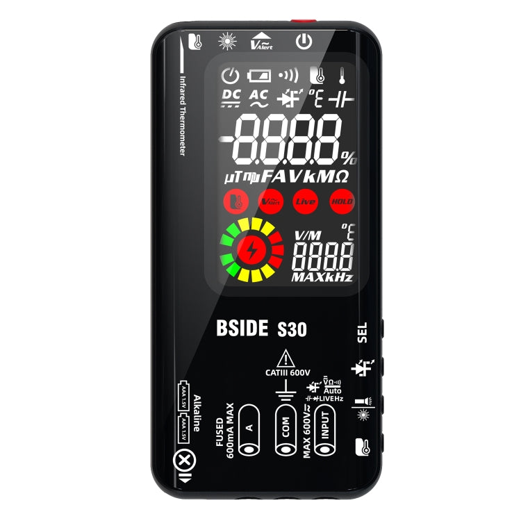 BSIDE S30 Smart Color Screen Infrared Temperature Measurement Multimeter(Black) - Digital Multimeter by BSIDE | Online Shopping South Africa | PMC Jewellery | Buy Now Pay Later Mobicred