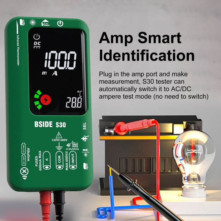 BSIDE S30 Smart Color Screen Infrared Temperature Measurement Multimeter(Black) - Digital Multimeter by BSIDE | Online Shopping South Africa | PMC Jewellery | Buy Now Pay Later Mobicred