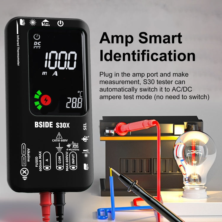 BSIDE S30X Smart Color Screen Infrared Temperature Measurement Multimeter(Black) - free shipping - PMC TechLife - Order now!
