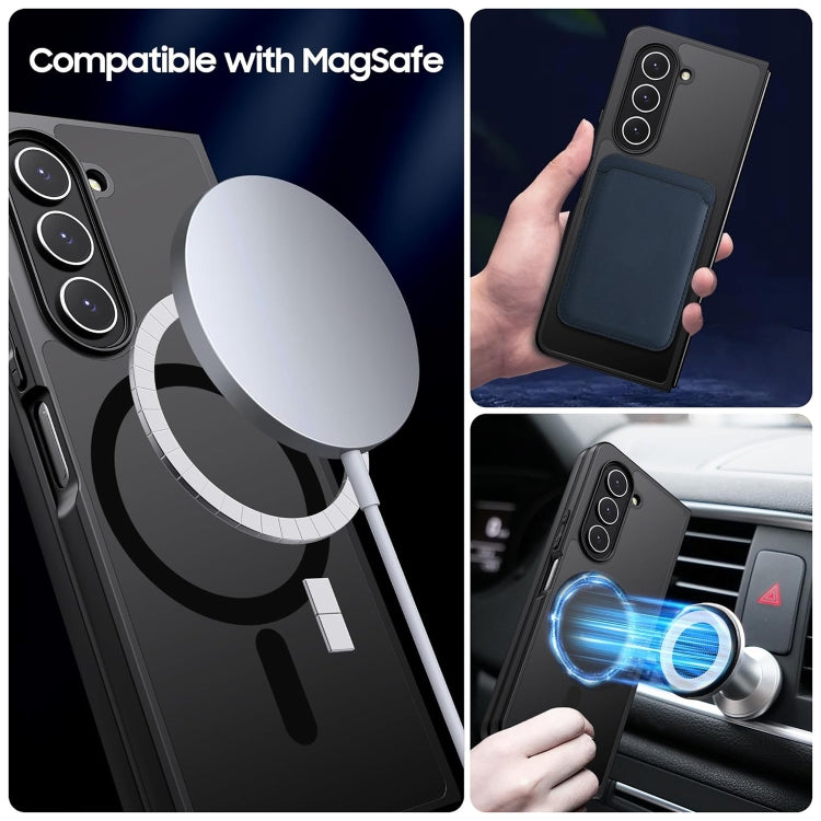 For Samsung Galaxy Z Fold5 MagSafe Ultra-thin Translucent PC+TPU Phone Case(Black) - Galaxy Z Fold5 Cases by PMC TechLife | Online Shopping South Africa | PMC TechLife
