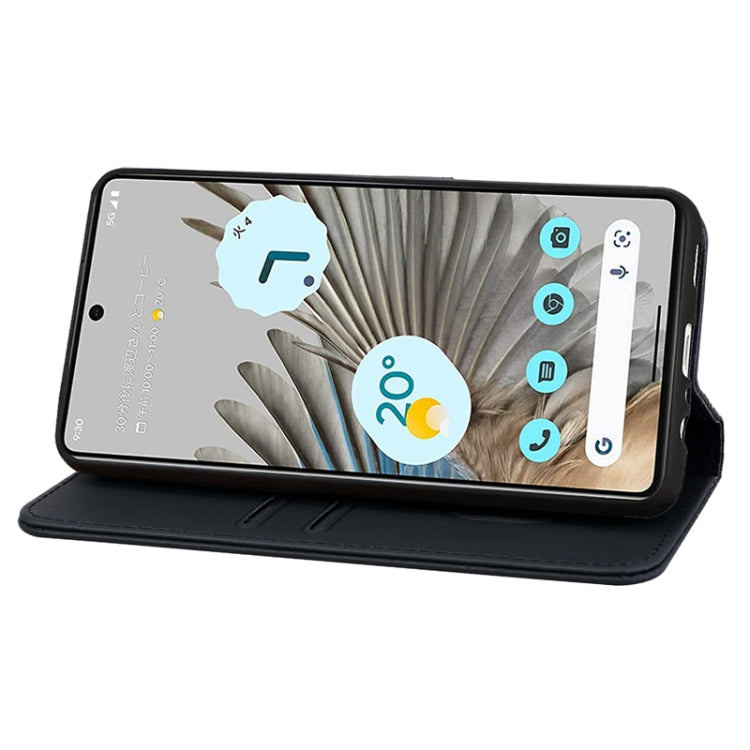 For Google Pixel 7a Business Diamond Buckle Leather Phone Case with Lanyard(Black) - Google Cases by PMC TechLife | Online Shopping South Africa | PMC TechLife | Buy Now Pay Later Mobicred