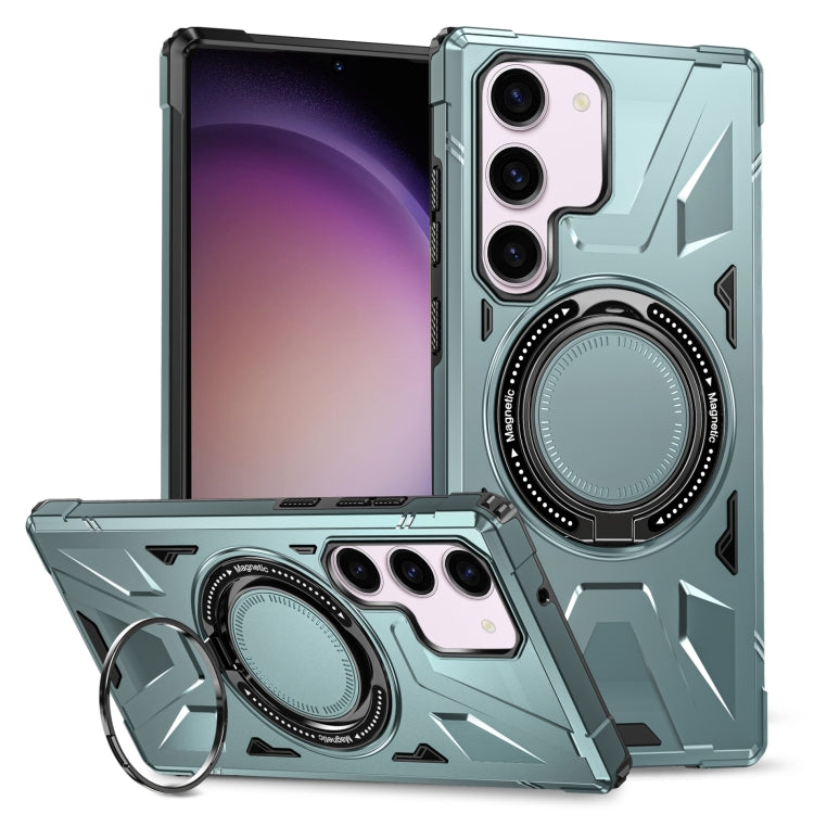 For Samsung Galaxy S23 5G MagSafe Magnetic Shockproof Phone Case with Ring Holder(Green) - Galaxy S23 5G Cases by PMC TechLife | Online Shopping South Africa | PMC TechLife