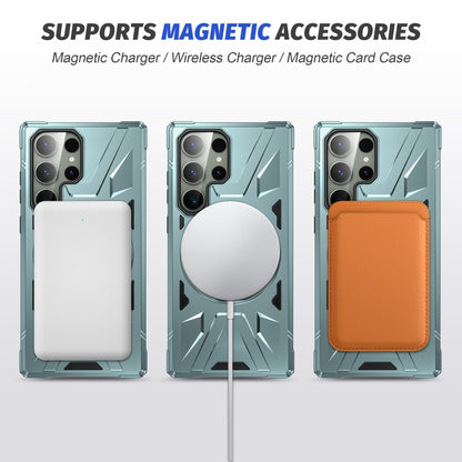 For Samsung Galaxy S23 5G MagSafe Magnetic Shockproof Phone Case with Ring Holder(Green) - Galaxy S23 5G Cases by PMC Jewellery | Online Shopping South Africa | PMC Jewellery