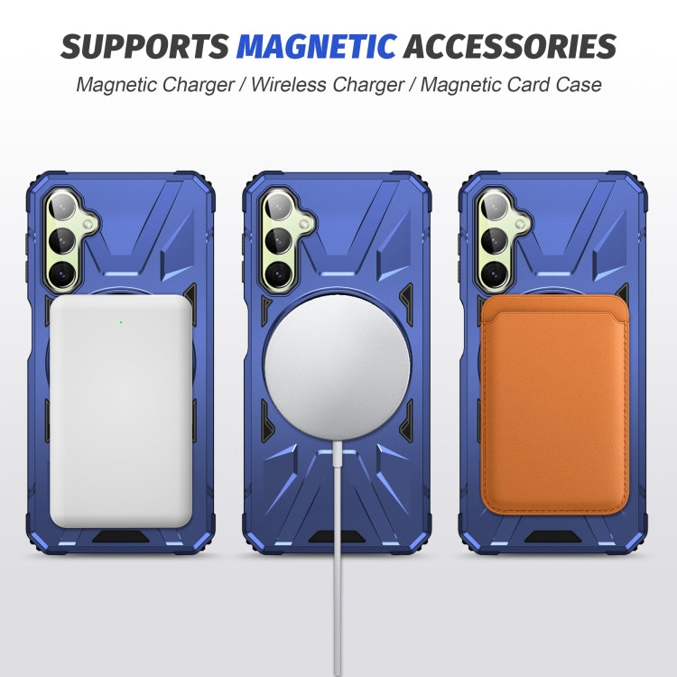 For Samsung Galaxy A24 5G MagSafe Magnetic Shockproof Phone Case with Ring Holder(Navy Blue) - Galaxy Phone Cases by PMC Jewellery | Online Shopping South Africa | PMC Jewellery