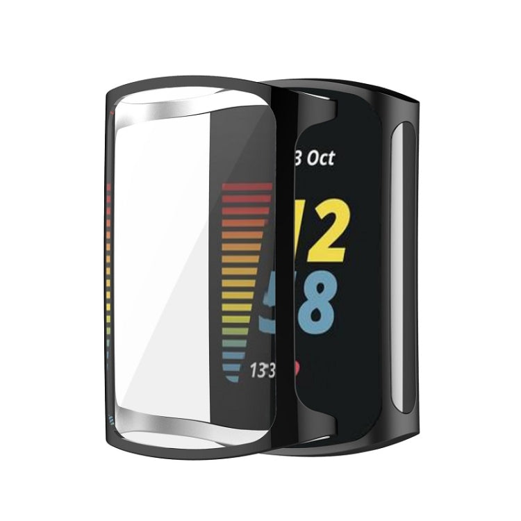 For Fitbit Charge 6 / 5 Full Coverage TPU Electroplated Watch Protective Case(Black) - Watch Cases by PMC TechLife | Online Shopping South Africa | PMC TechLife
