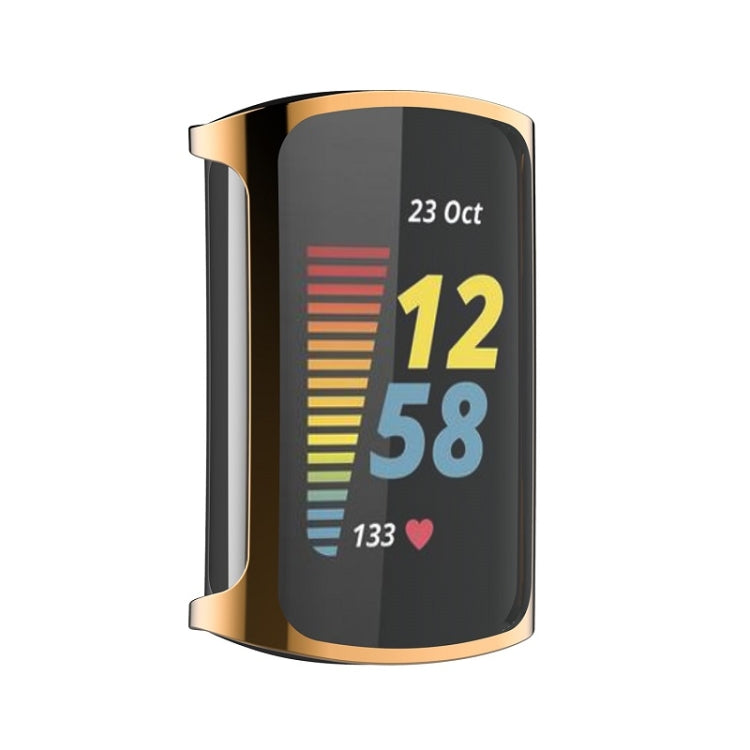For Fitbit Charge 6 / 5 Full Coverage TPU Electroplated Watch Protective Case(Rose Gold) - Watch Cases by PMC TechLife | Online Shopping South Africa | PMC TechLife
