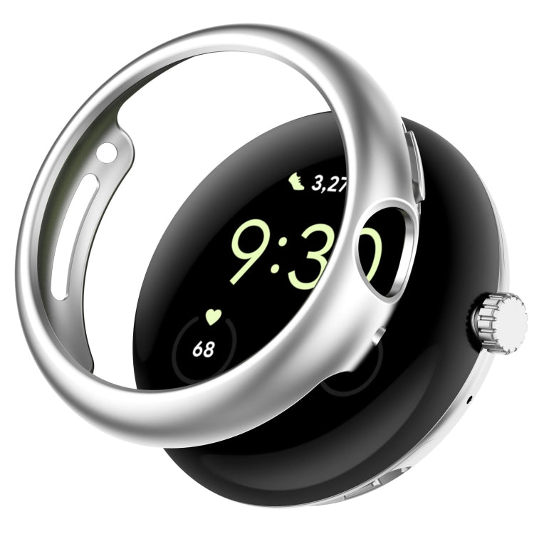 For Google Pixel Watch 2 Half Pack Hollow PC Watch Protective Case(Silver) - Watch Cases by PMC TechLife | Online Shopping South Africa | PMC TechLife