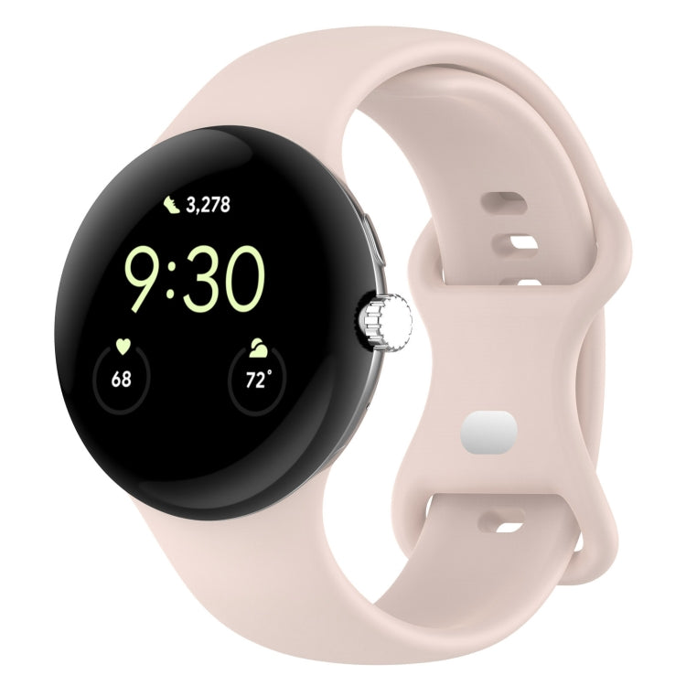 For Google Pixel Watch 2 Solid Color Silicone Watch Band, Size:S Size(Pink) - Watch Bands by PMC TechLife | Online Shopping South Africa | PMC TechLife