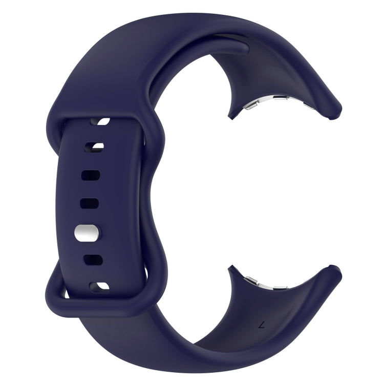 For Google Pixel Watch 2 Solid Color Silicone Watch Band, Size:L Size(Blue) - Watch Bands by PMC TechLife | Online Shopping South Africa | PMC TechLife