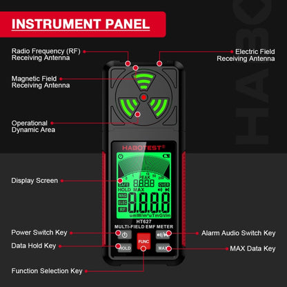 HABOTEST HT627 Electromagnetic Radiation Detector - Radiation Detector by HABOTEST | Online Shopping South Africa | PMC Jewellery | Buy Now Pay Later Mobicred