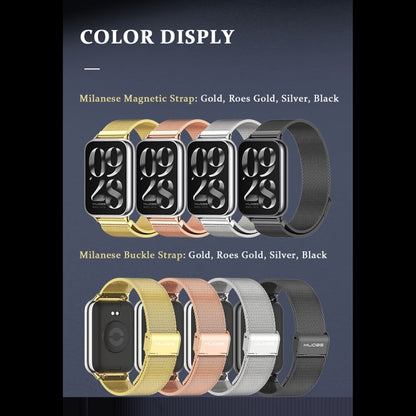 For Xiaomi Mi Band 8 Pro Mijobs Milan Magnetic Stainless Steel Watch Band(Rose Gold) - Watch Bands by MIJOBS | Online Shopping South Africa | PMC Jewellery