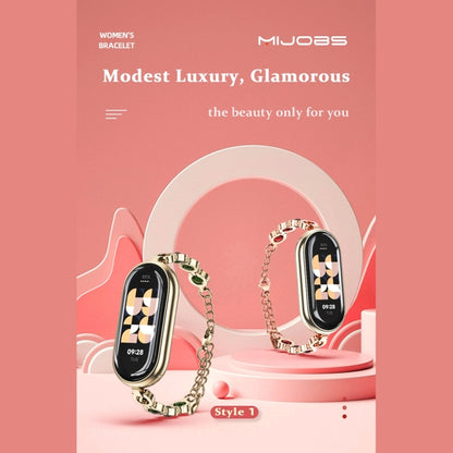 For Xiaomi Mi Band 8 Mijobs Mermaid Beauty Bracelet Watch Band(Rose Gold Red) - Watch Bands by MIJOBS | Online Shopping South Africa | PMC Jewellery