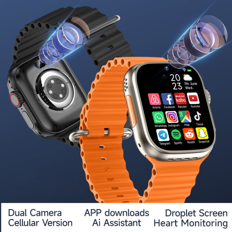 GS37 1.95 inch Screen Smart Phone Watch, 1GB+16GB, Android 9.0, Spreadtrum SL8541E, Network: 4G, Single Nano SIM, Front & Rear Camera(Black) - Smart Watches by PMC TechLife | Online Shopping South Africa | PMC TechLife | Buy Now Pay Later Mobicred