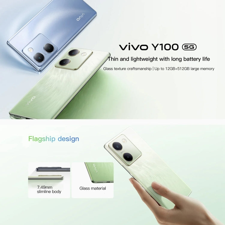 vivo Y100, 12GB+256GB, Face ID / Screen Fingerprint Identification, 6.78 inch Android 13.0 OriginOS 3 Snapdragon 695 Octa Core, OTG, Network: 5G(Green) - vivo by vivo | Online Shopping South Africa | PMC Jewellery | Buy Now Pay Later Mobicred