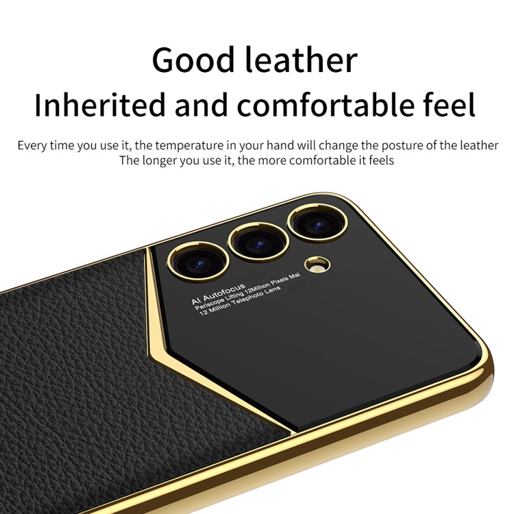 For Samsung Galaxy S24 5G GKK Plating Soft TPU + Leather Full Coverage Phone Case without Pen(Carbon Fibre) - Galaxy S24 5G Cases by GKK | Online Shopping South Africa | PMC Jewellery | Buy Now Pay Later Mobicred