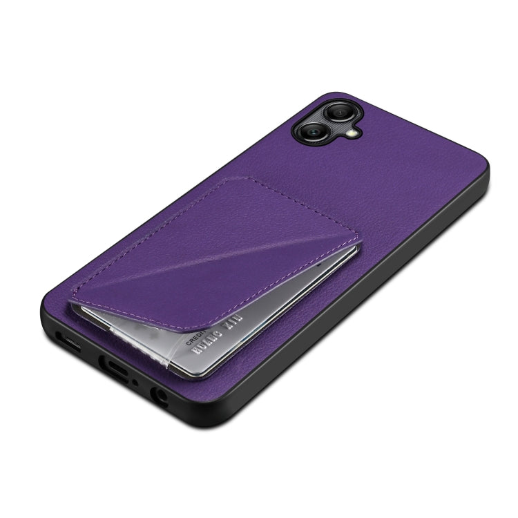 For Samsung Galaxy S23+ 5G Denior Imitation Calf Leather Back Phone Case with Holder(Purple) - Galaxy S23+ 5G Cases by Denior | Online Shopping South Africa | PMC Jewellery