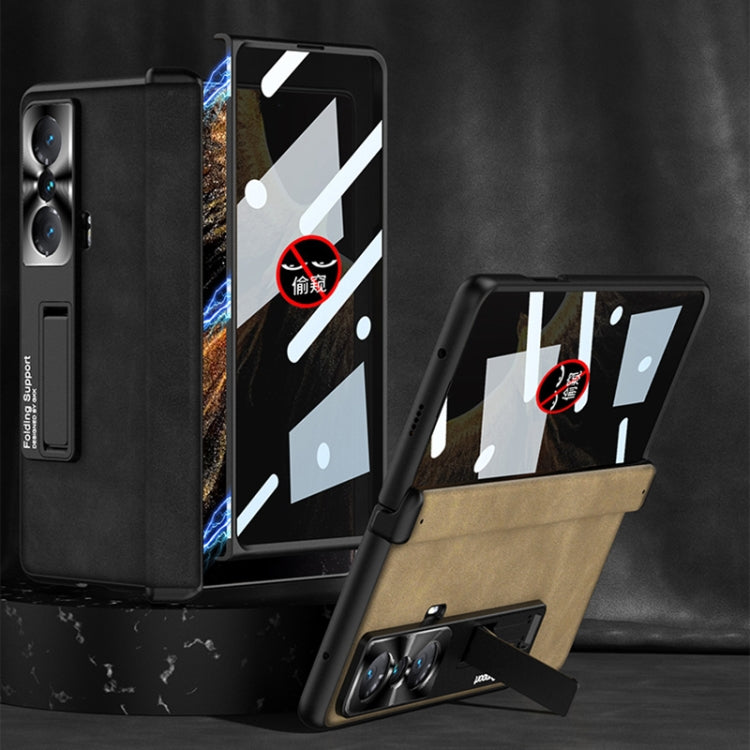 For Honor Magic VS GKK Integrated Frosted Fold Hinge Privacy Leather Phone Case with Holder(Black) - free shipping - PMC TechLife - Order now!
