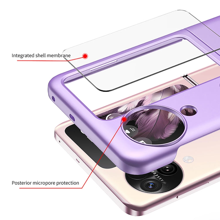 For OPPO Find N3 Flip GKK Integrated Ultra-thin Full Coverage Phone Case with Ring Holder(Purple) - Find N3 Flip Cases by GKK | Online Shopping South Africa | PMC TechLife | Buy Now Pay Later Mobicred