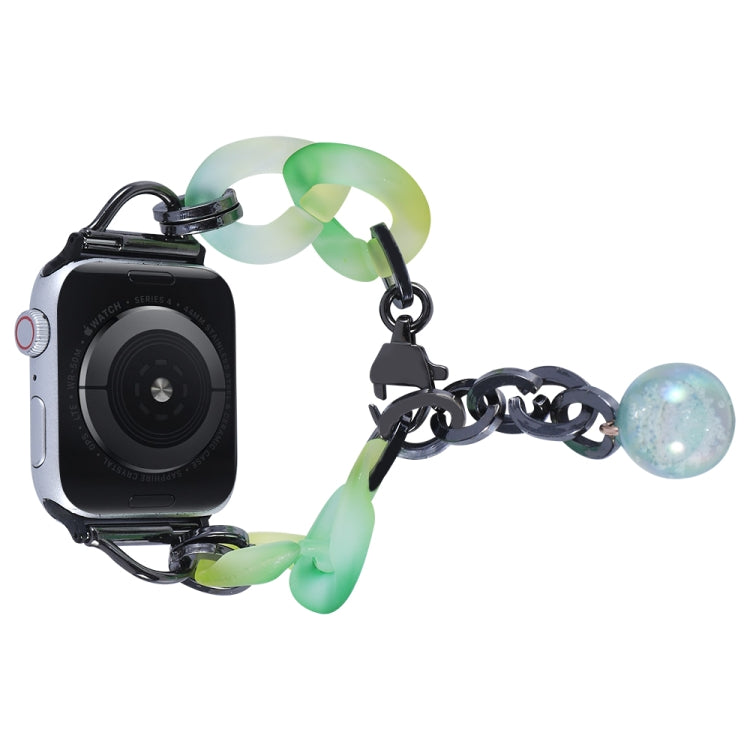 For Apple Watch Series 9 45mm Gradient Resin Chain Watch Band(Green) - Watch Bands by PMC TechLife | Online Shopping South Africa | PMC TechLife | Buy Now Pay Later Mobicred