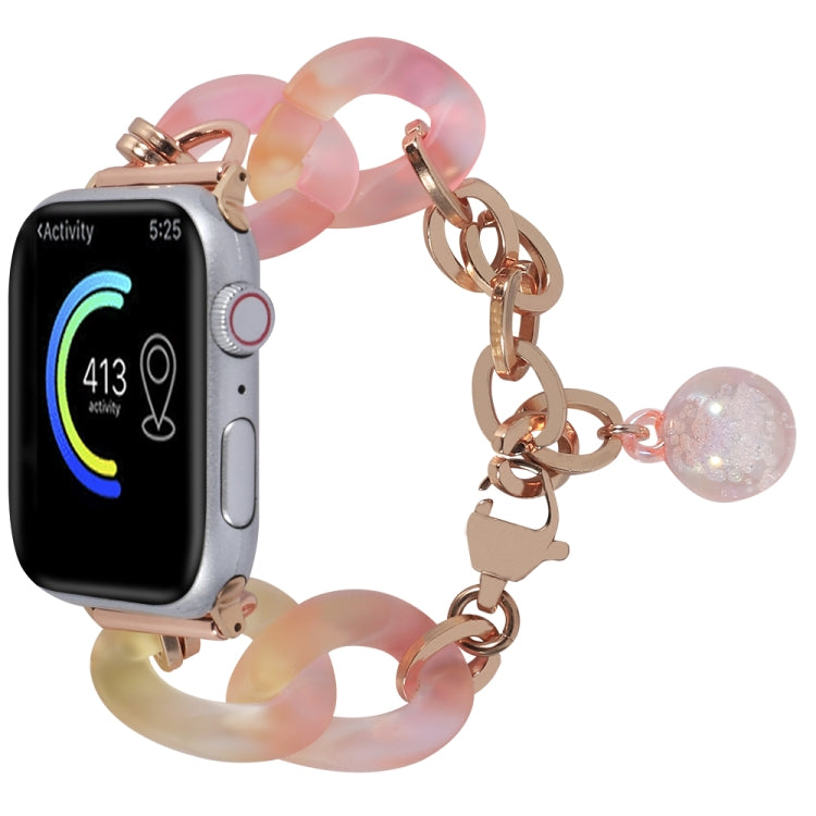For Apple Watch Series 2 42mm Gradient Resin Chain Watch Band(Pink) - Watch Bands by PMC TechLife | Online Shopping South Africa | PMC TechLife | Buy Now Pay Later Mobicred