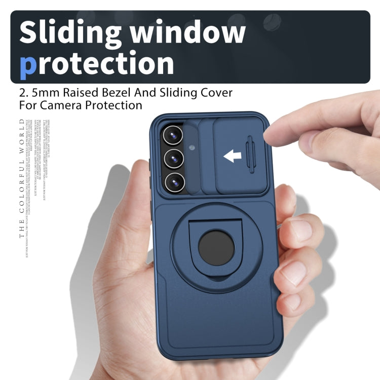 For Samsung Galaxy S23+ 5G Camshield MagSafe Ring Holder Armor Phone Case(Blue) - Galaxy S23+ 5G Cases by PMC TechLife | Online Shopping South Africa | PMC TechLife
