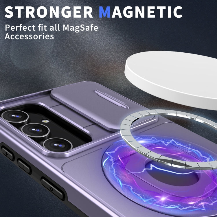 For Samsung Galaxy S22 5G Camshield MagSafe Ring Holder Armor Phone Case(Puple) - Galaxy S22 5G Cases by PMC TechLife | Online Shopping South Africa | PMC TechLife