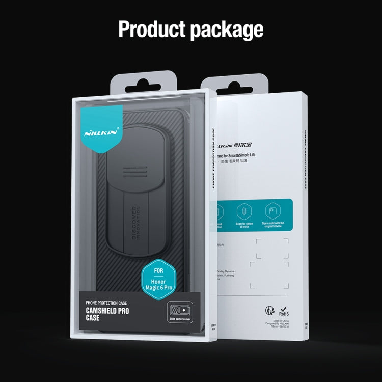 For Honor Magic6 Pro NILLKIN Black Mirror Pro Series Camshield PC Phone Case(Blue) - Honor Cases by NILLKIN | Online Shopping South Africa | PMC TechLife | Buy Now Pay Later Mobicred