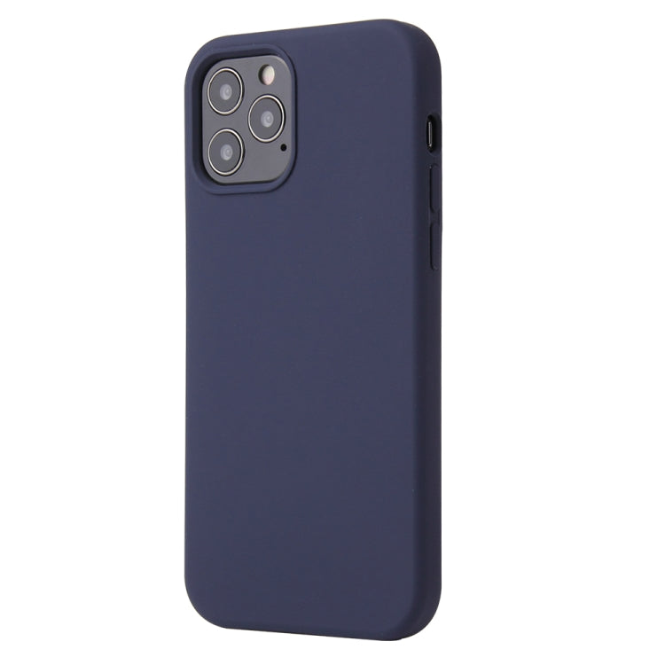 For iPhone 12 / 12 Pro Solid Color Liquid Silicone Shockproof Protective Case(Midnight Blue) - free shipping - PMC TechLife - Order now!