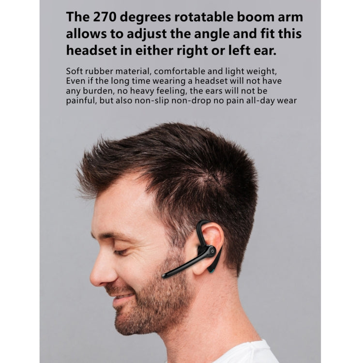 F910 Bluetooth 5.0 Hanging Ear Style Dual Mic Noise Cancelling Bluetooth Earphone(Black) - Bluetooth Earphone by PMC TechLife | Online Shopping South Africa | PMC TechLife